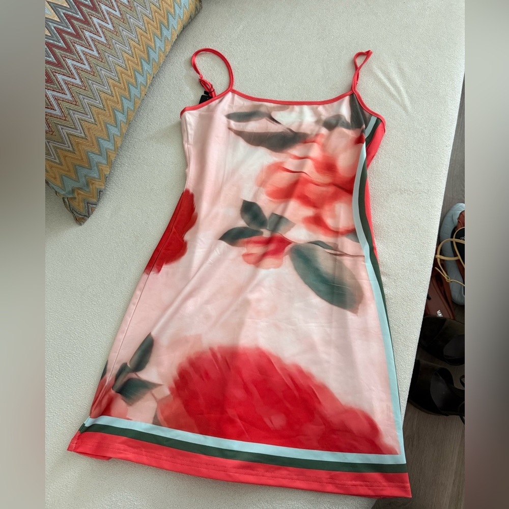Floral Pink Sleeveless Dress